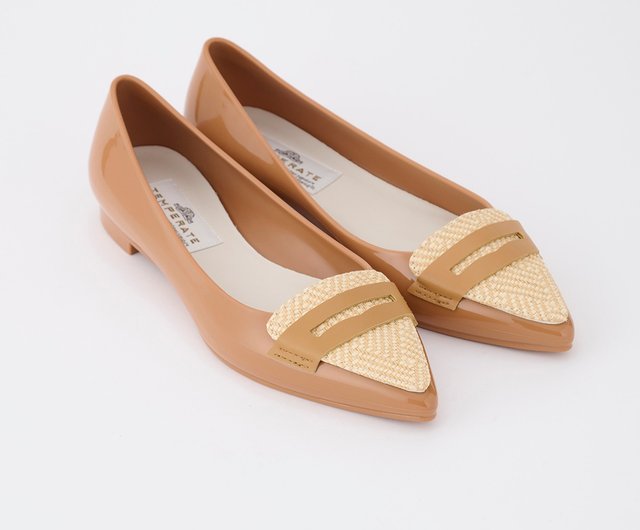 TAMARA RAFFIA (TOFFEE) PVC POINTED TOE FLAT ポインテッドトゥ