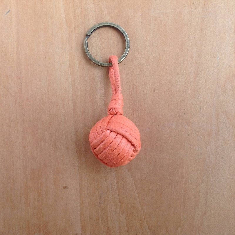 Monkey fistknot key ring-sailor knot-orange - Keychains - Other Materials 
