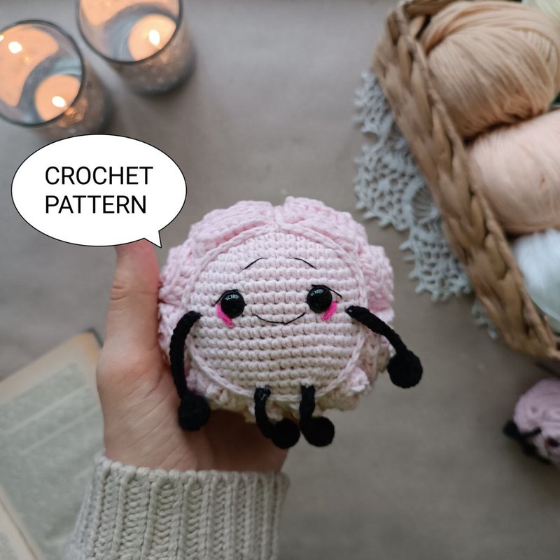 Crochet pattern brain model, amigurumi brain, anatomical brain crochet patter - 手工藝教學/工具書 - 其他材質 