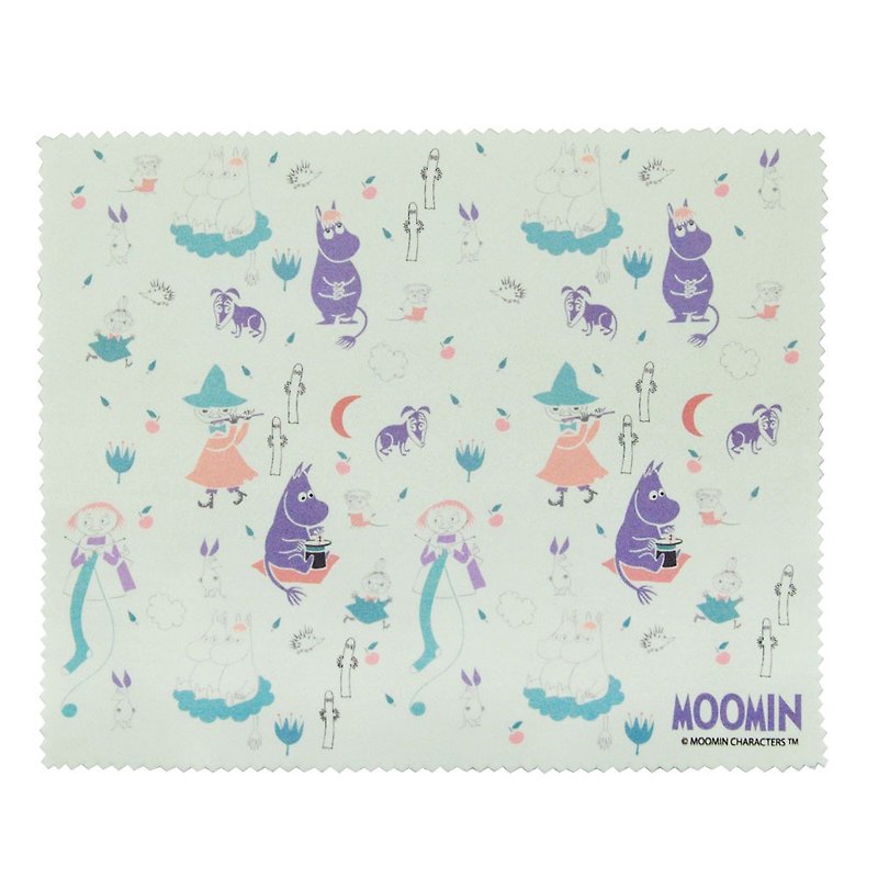 Authorized by Moomin-Optical lens cleaning cloth [Autumn Night in Happy Valley] - กล่องแว่น - วัสดุอื่นๆ สีเขียว