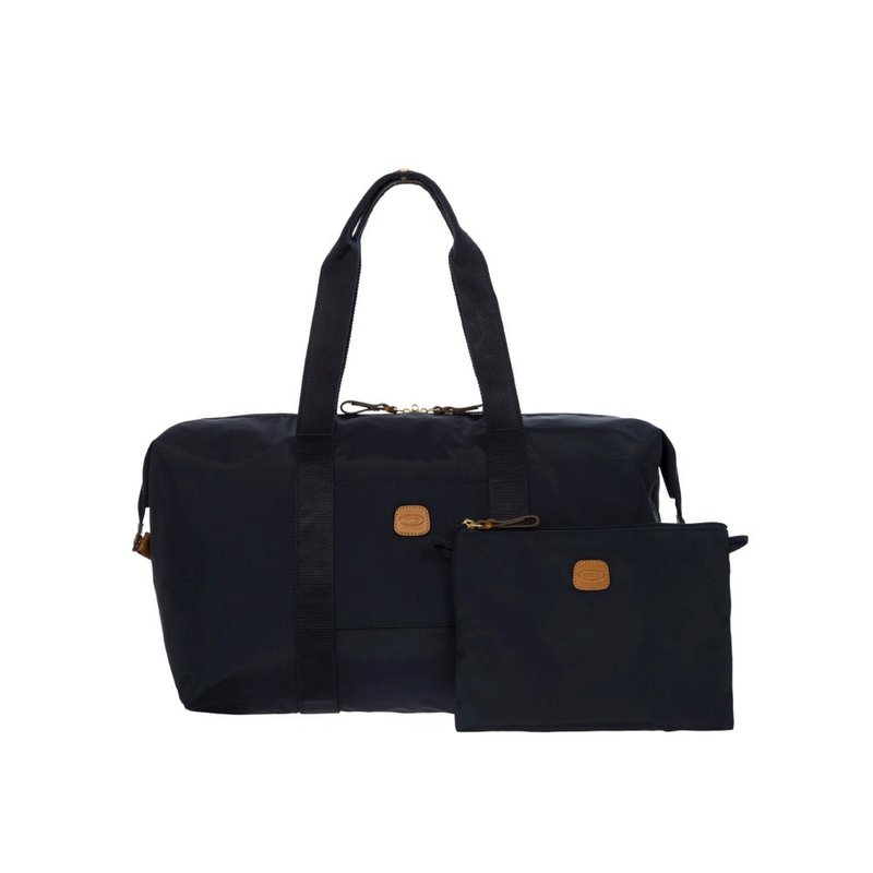 【BRIC' S】X collection foldable travel bag with small side backpack (medium) - black - กระเป๋าเดินทาง/ผ้าคลุม - วัสดุอื่นๆ สีดำ