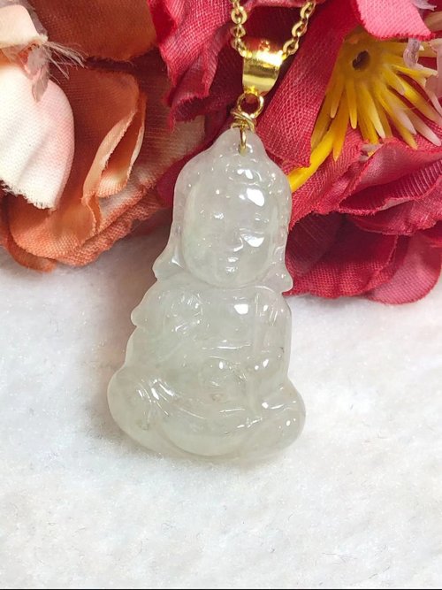 多寶晶石 多寶晶石/天然翡翠A貨/冰種寶寶佛/小孩玉珮/孕婦必備/太子佛