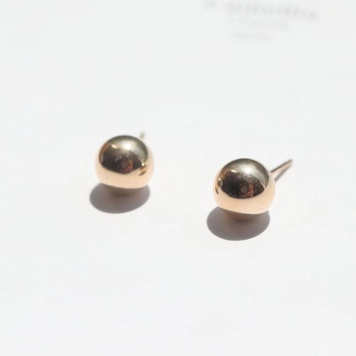 CHARIS GRACE 14K Large Gold Ball Earring 金球耳針耳環 (一對) (7mm)