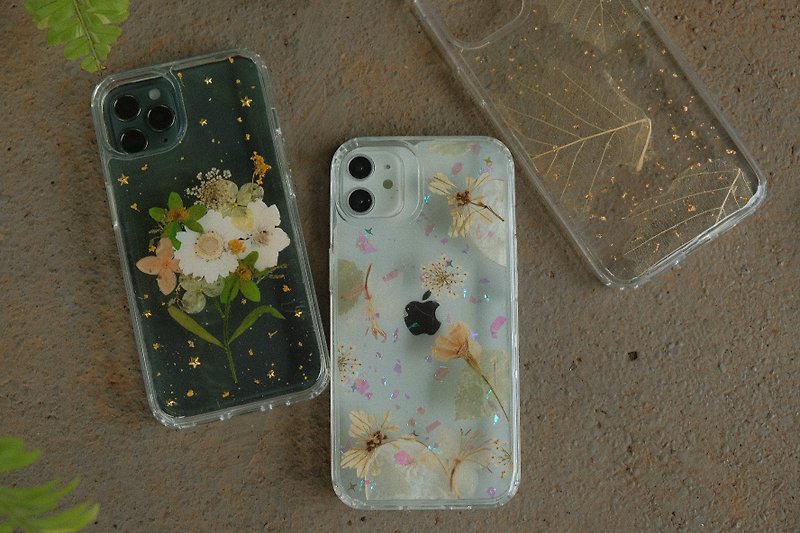 Special offer in stock before going abroad/iPhone13 embossed mobile phone case embossed handmade glue protective case - Phone Cases - Plants & Flowers White
