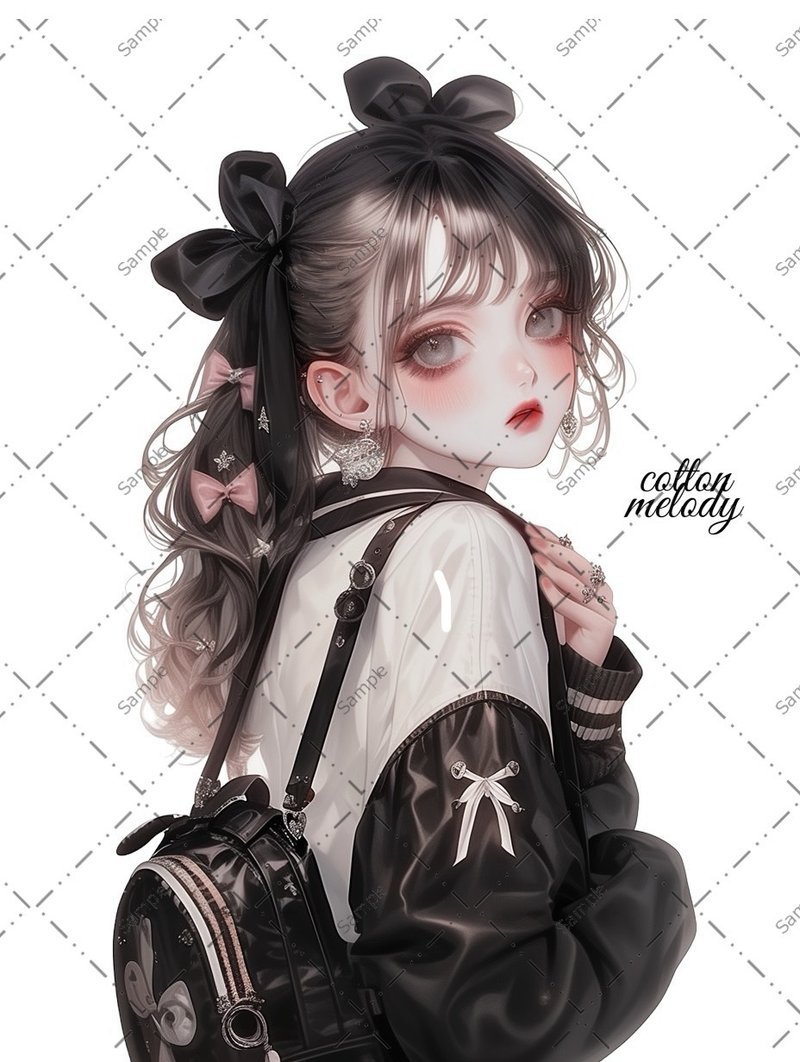 original sticker no.781 人物ステッカー オリジナルステッカー 人物ステッカー 女の子ステッカー オリジナル人物ステッカー - 貼紙 - 紙 