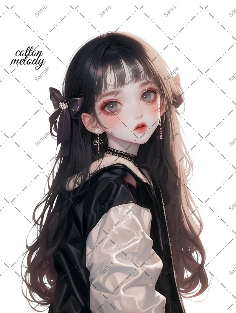 original sticker no.779 人物ステッカー オリジナルステッカー 人物ステッカー 女の子ステッカー オリジナル人物ステッカー - 貼紙 - 紙 