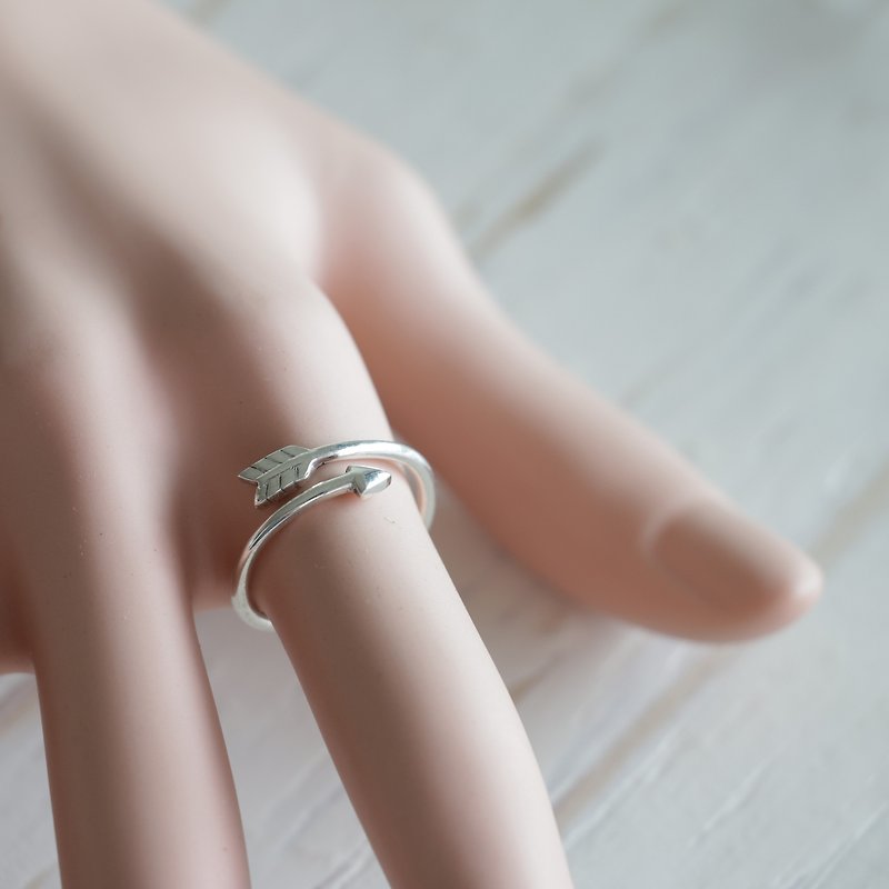 arrow feather eagle Ring Angel Wings Bird Owl Boho handmade women Girl silver - General Rings - Other Metals Silver