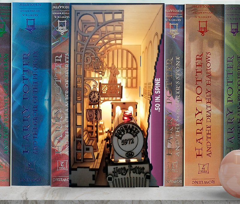 Diagon Alley harry potter Platform 9 3/4 Book Nook/ wizard Shelf Insert/ DIY Kit
