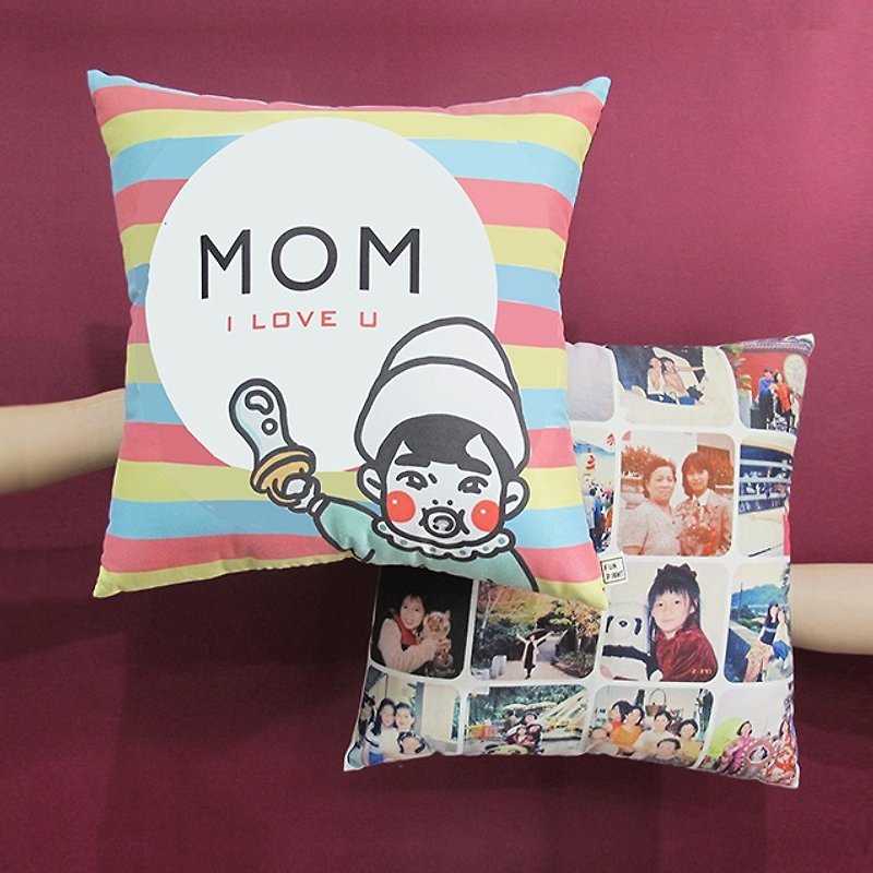 Customize 16 Grid Photo Pillow  Mom I love you - หมอน - วัสดุอื่นๆ 