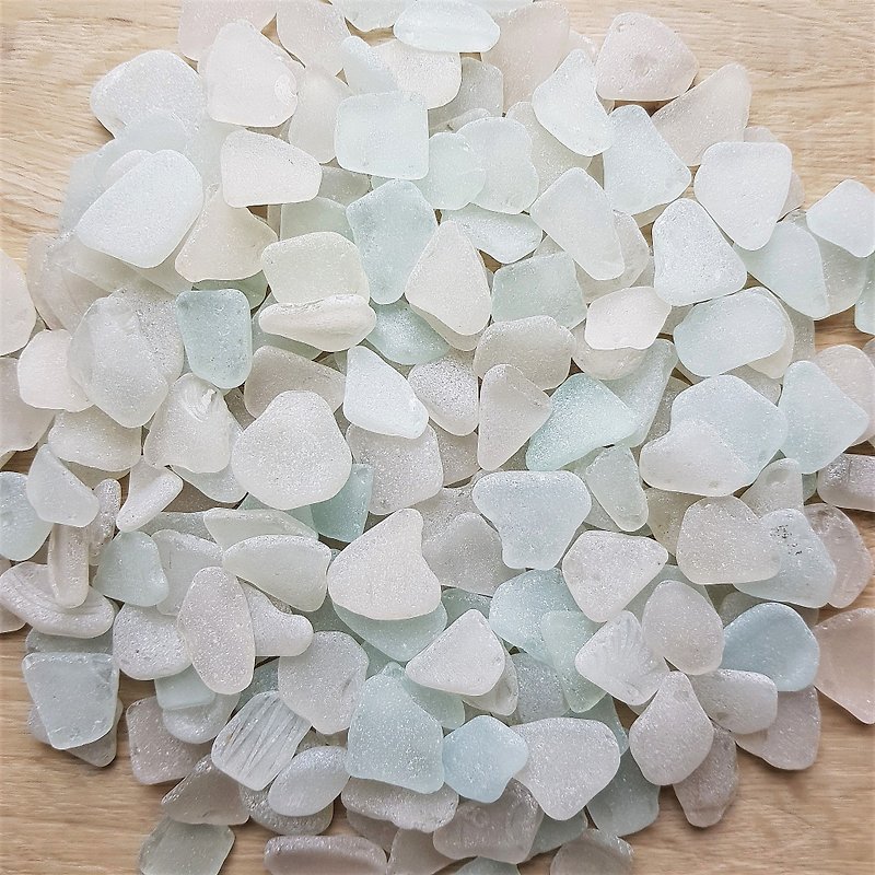 White sea glass. Natural sea glass for you art projects. 200 gram. - Other - Glass White