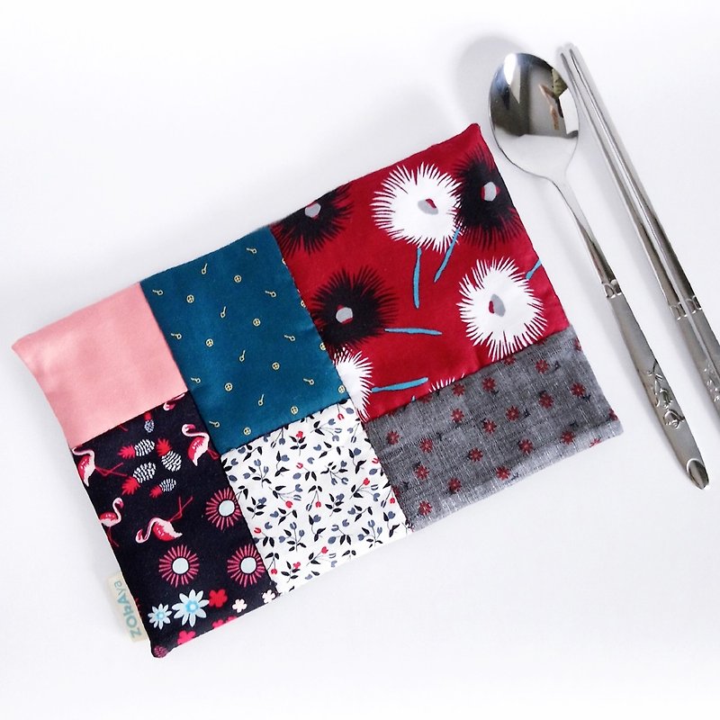 Patchwork Placemat (Korean-style) - ผ้ารองโต๊ะ/ของตกแต่ง - ผ้าฝ้าย/ผ้าลินิน สีแดง