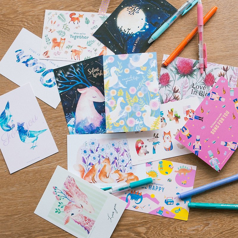 Illustrator postcard -12 sets - Cards & Postcards - Paper Multicolor