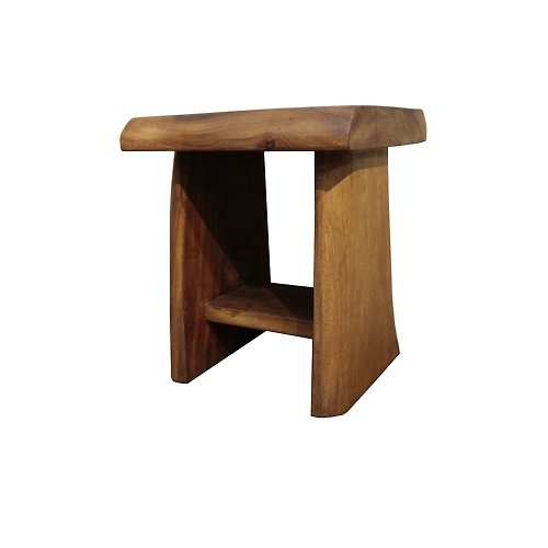 吉迪市 JatiLiving 【吉迪市100%原木家具】SN027A 原木厚板造型單人椅凳 椅子
