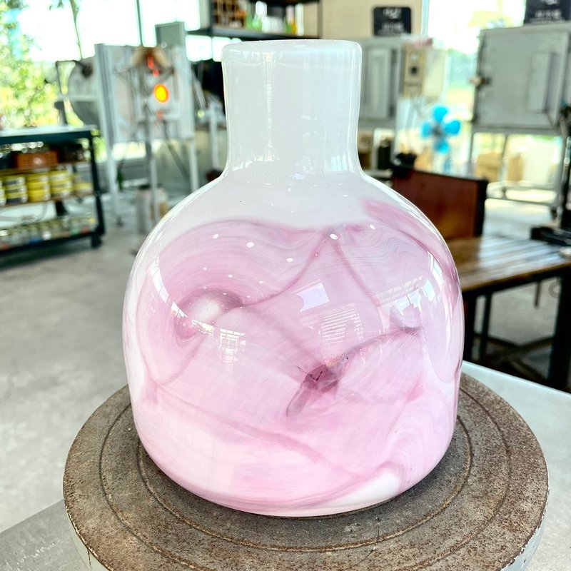 Pink Lady handmade glass flower vessel purely hand blown - Pottery & Ceramics - Glass Pink