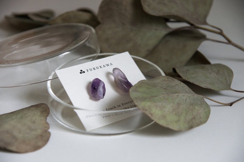 CRACK | Mineral Earrings | EARRINGS - Earrings & Clip-ons - Crystal Purple