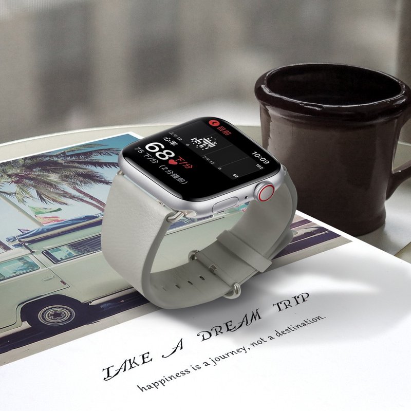 Apple Watch series1 2 3 4 5 6 7知性 皮革錶帶 Apple watch錶帶 - 錶帶 - 真皮 黑色