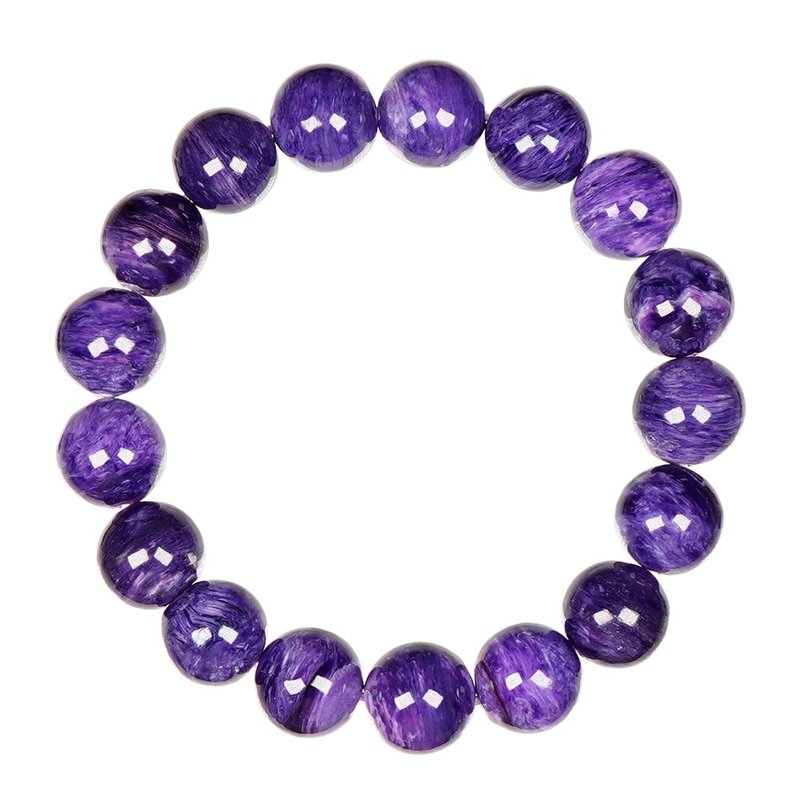 Charoite 11.8-12.3mm Bracelet - สร้อยข้อมือ - เครื่องประดับพลอย หลากหลายสี