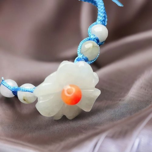 瓔珞珠寶盒 E.L.Jewelry Box 冰種翡翠花編織手鍊 | 天然緬甸玉翡翠A貨