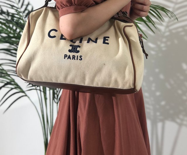 日本直送 名牌中古包 】CELINE セリーヌ ロゴ キャンバス×レザー