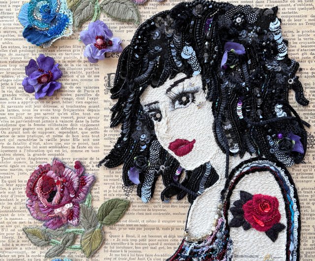 ビーズ刺繍アート 額装 Walk about 放浪者 - ショップ ビーズ刺繍 maki