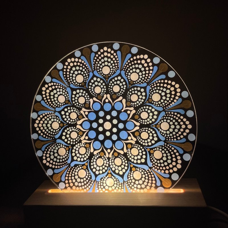 Mandala hand drawn mandala night light - Lighting - Acrylic 