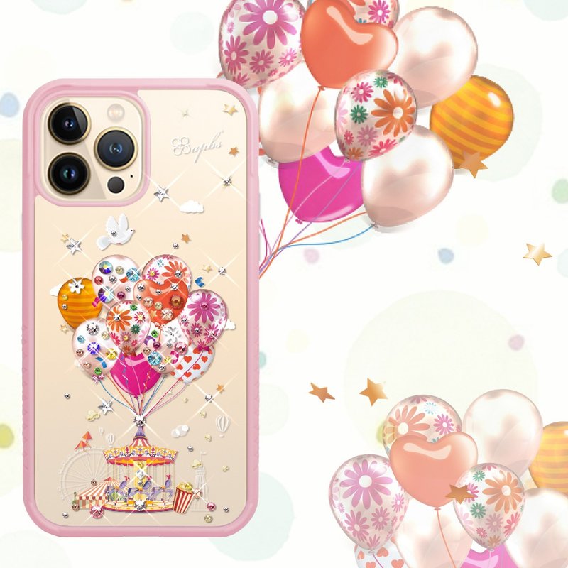 imos聯名款 iPhone 13全系列 軍規防摔水晶彩鑽手機殼-夢想氣球 - 手機殼/手機套 - 其他材質 多色