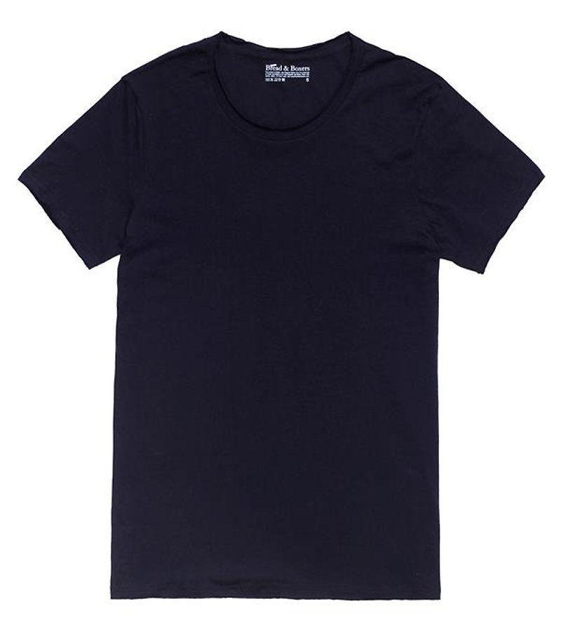 Bread and Boxers Relaxed Nordic fashion prime Tee loose fit dark blue - Men's T-Shirts & Tops - Cotton & Hemp 