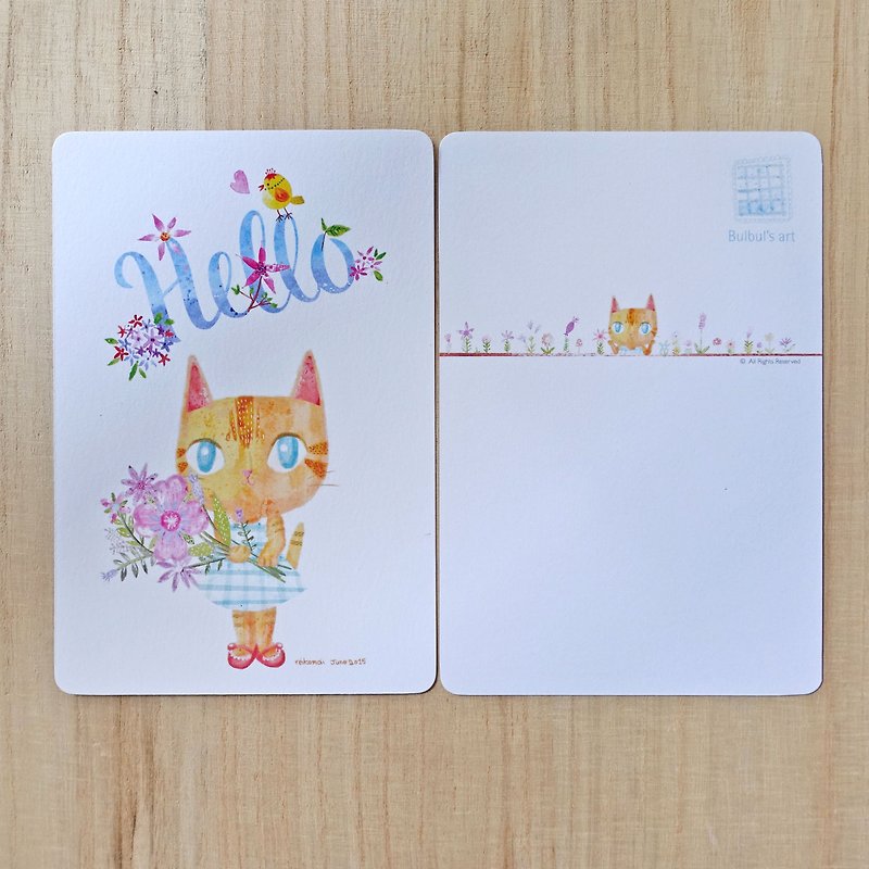 hello! meow meow, postcard - Cards & Postcards - Paper Orange