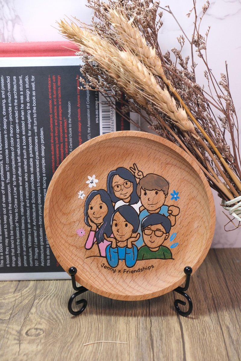 Customized Monogatari Small Wooden Plate-Customized Version for Good Friends (only special discounts for more of the same style) - Items for Display - Wood 