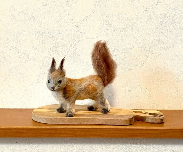 リス 羊毛フェルト - ショップ yottymikan 編み物/刺繍/羊毛フェルト