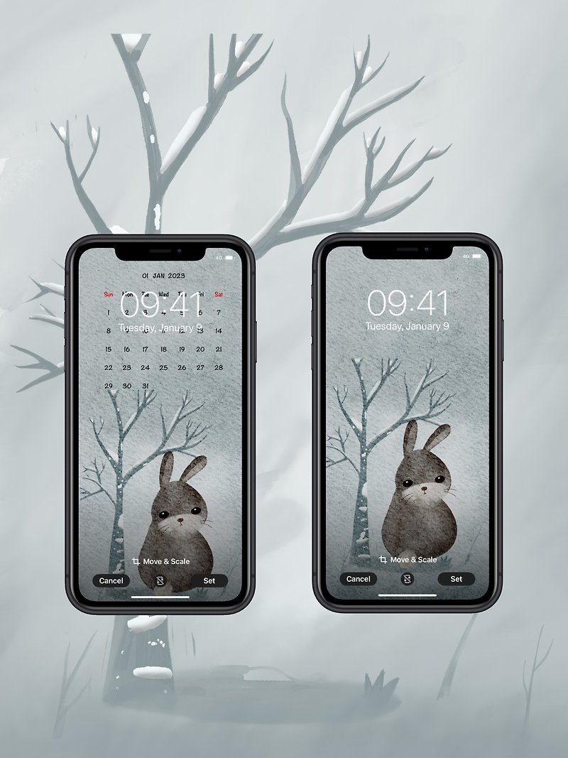 【手機桌布】2023 兔年月曆 l 2023年1月-3月 ㅣ2種版本ㅣ一套6張