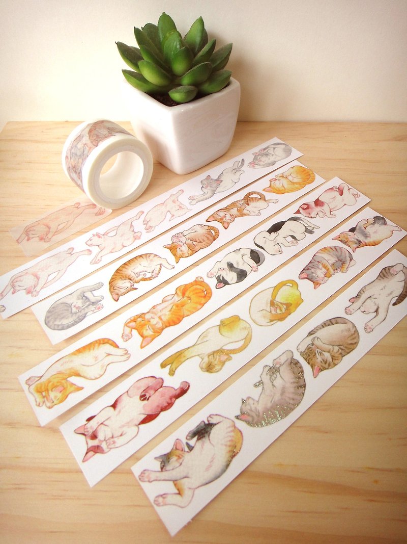 Latest Sale - snoring cat paper tape - มาสกิ้งเทป - กระดาษ หลากหลายสี