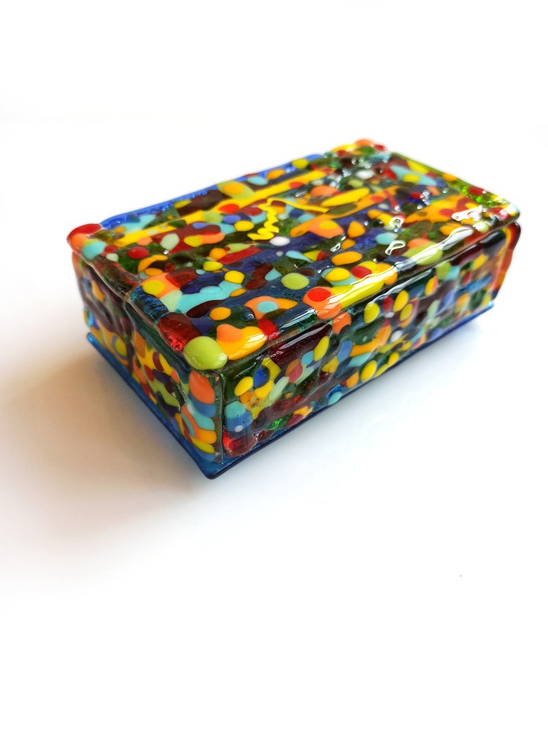 handmade-fused-glass-jewelry-box-casket-jewelry-case-rainbow-colors