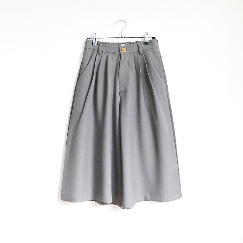 wide pants (gray) - กางเกงขายาว - เส้นใยสังเคราะห์ สีเทา