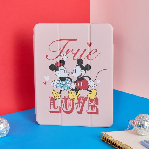 TOYSELECT Disney經典米奇與米妮的真愛強悍磁吸iPad三折保護殼