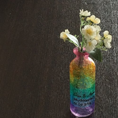 Personalized Rainbow Hand Painted Decorative Glass Vase Gift