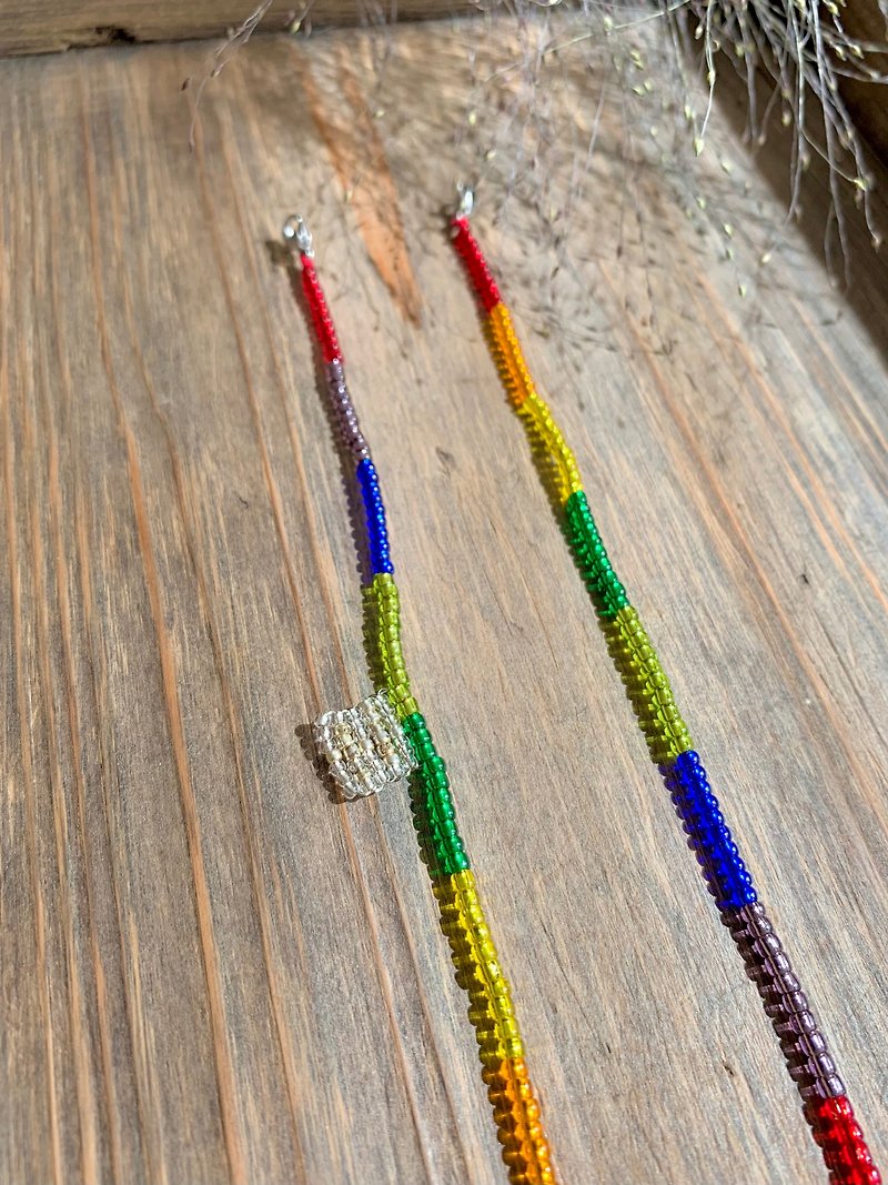 日本珠串多用途口罩鍊 / 掛繩 / 項鍊 / 眼鏡鍊 - 彩虹色 - 項鍊 - 其他材質 多色