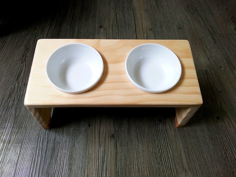 毛小孩餐桌系列--"傾斜2.1"     原木 碗架 - 寵物碗/碗架 - 木頭 咖啡色