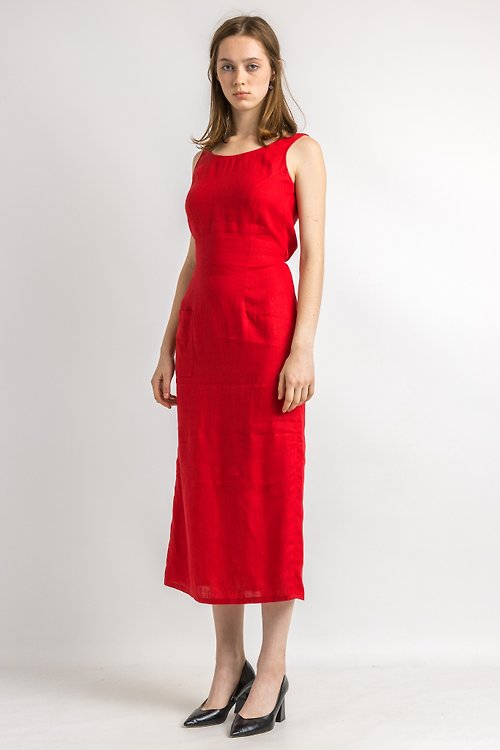 MoodShopGirls 80s Pretty Woman red maxi dress, vintage red dress, lace dress 5896