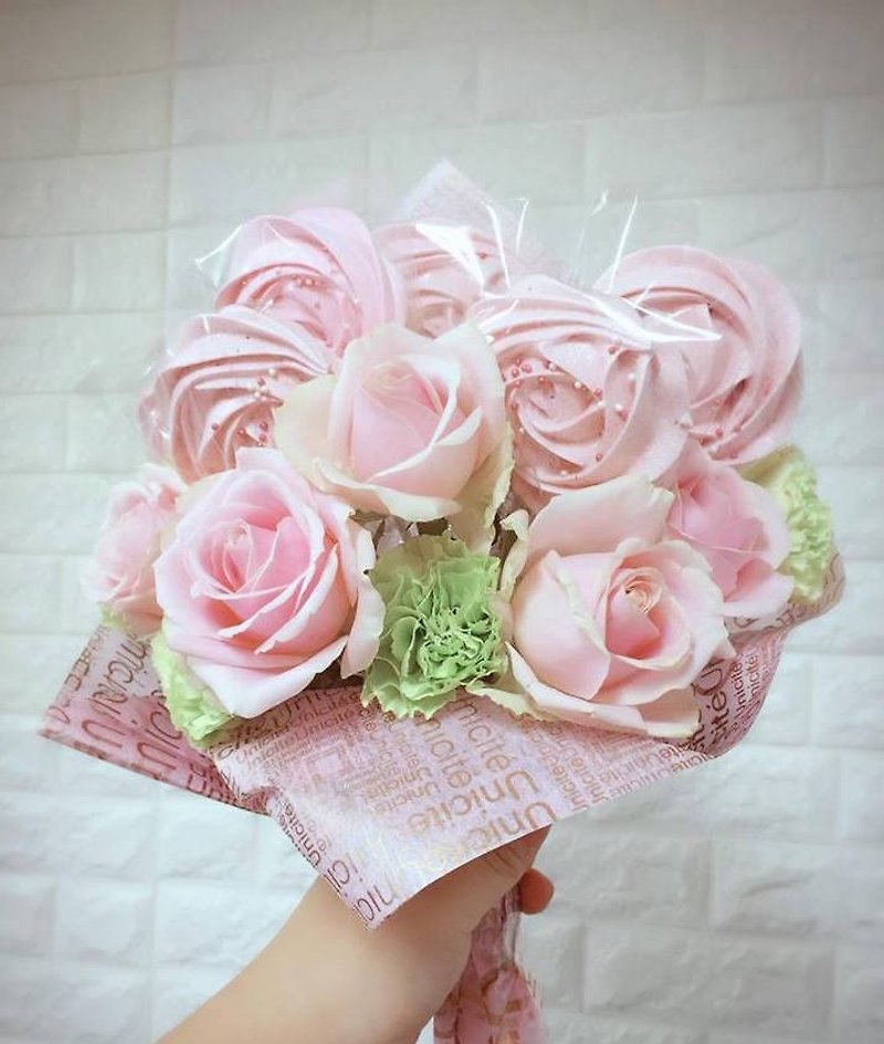 Rose Candy Bouquet Rose Marin Candy Bringing Blessings Bouquet Valentine's Day Gift Box Christmas - ขนมคบเคี้ยว - อาหารสด สึชมพู