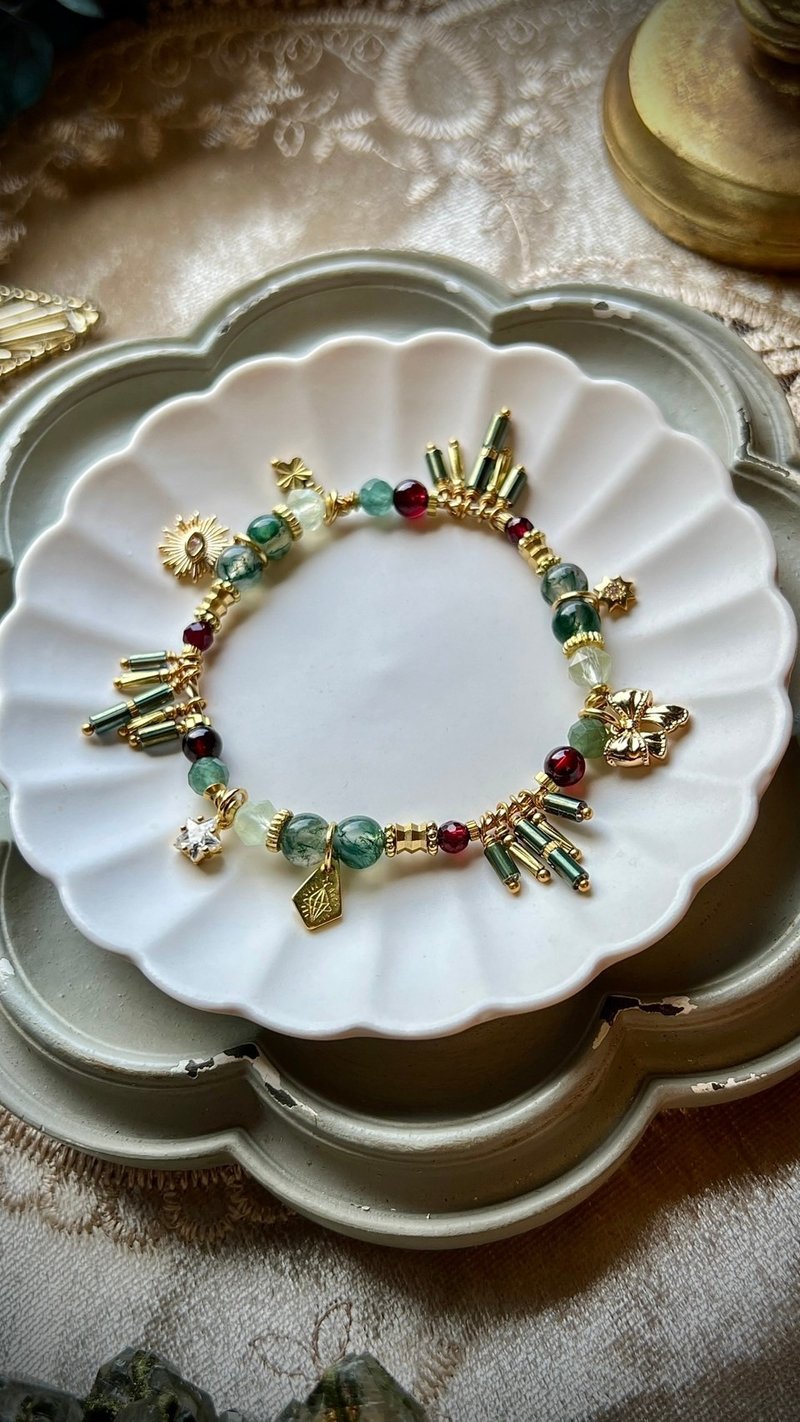 -Holy Light Shine-Natural crystal bracelet/ Bronze bracelet - Bracelets - Semi-Precious Stones Multicolor