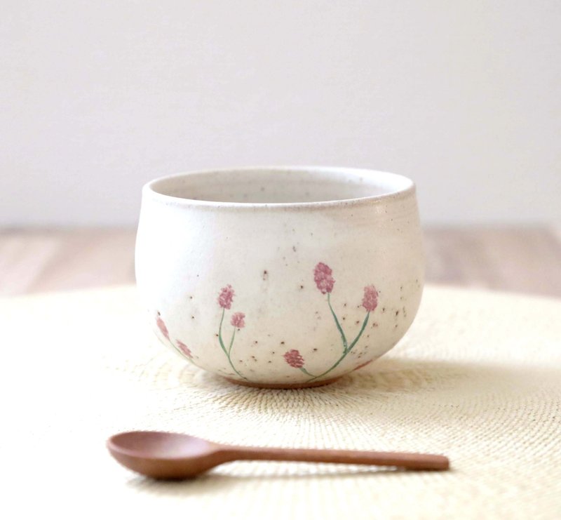 Rounded Teacup with Carved Pattern - Waryokou Inspired - Bowls - Pottery Khaki