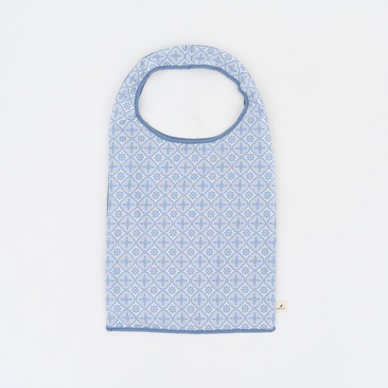 Medium-sized side-back vest bag/Glass Begonia/Blue and White Porcelain - กระเป๋าแมสเซนเจอร์ - ผ้าฝ้าย/ผ้าลินิน สีน้ำเงิน