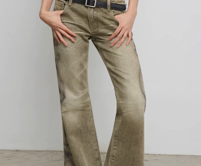CONP 23AW Vine Jeans グリーン フレア ローライズ デニム CONP 23AW Vine Jeans グリーン フレア ローライズ デニム