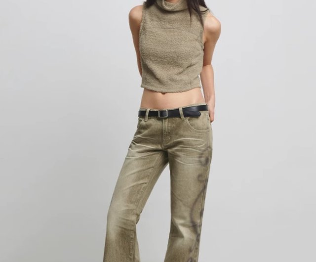 CONP 23AW Vine Jeans グリーン フレア ローライズ デニム CONP 23AW Vine Jeans グリーン フレア ローライズ デニム
