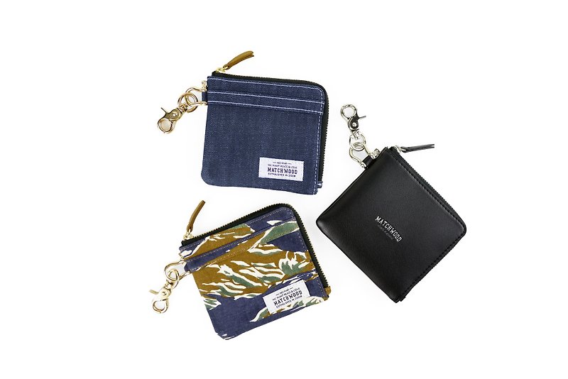 Tooling Classic Leather Card Holder Wallet Wallet ZIP WALLET Metal Buckle Wallet - กระเป๋าสตางค์ - วัสดุอื่นๆ สีดำ