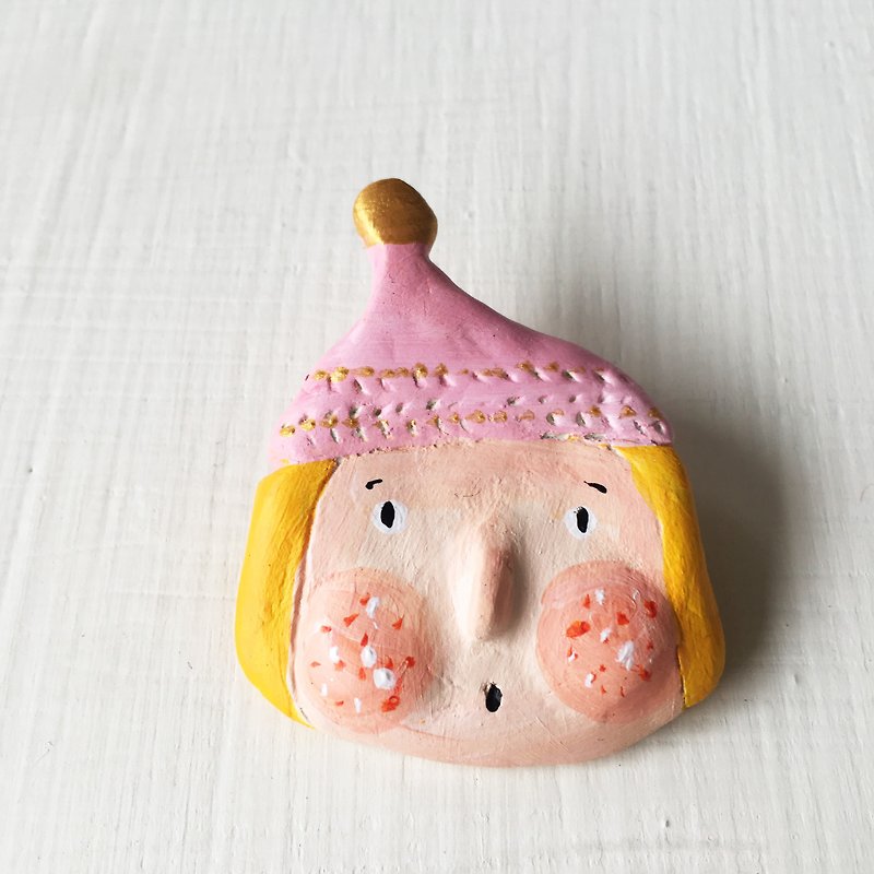 Ceramic pin (HUA-0033-2) - Brooches - Pottery Pink