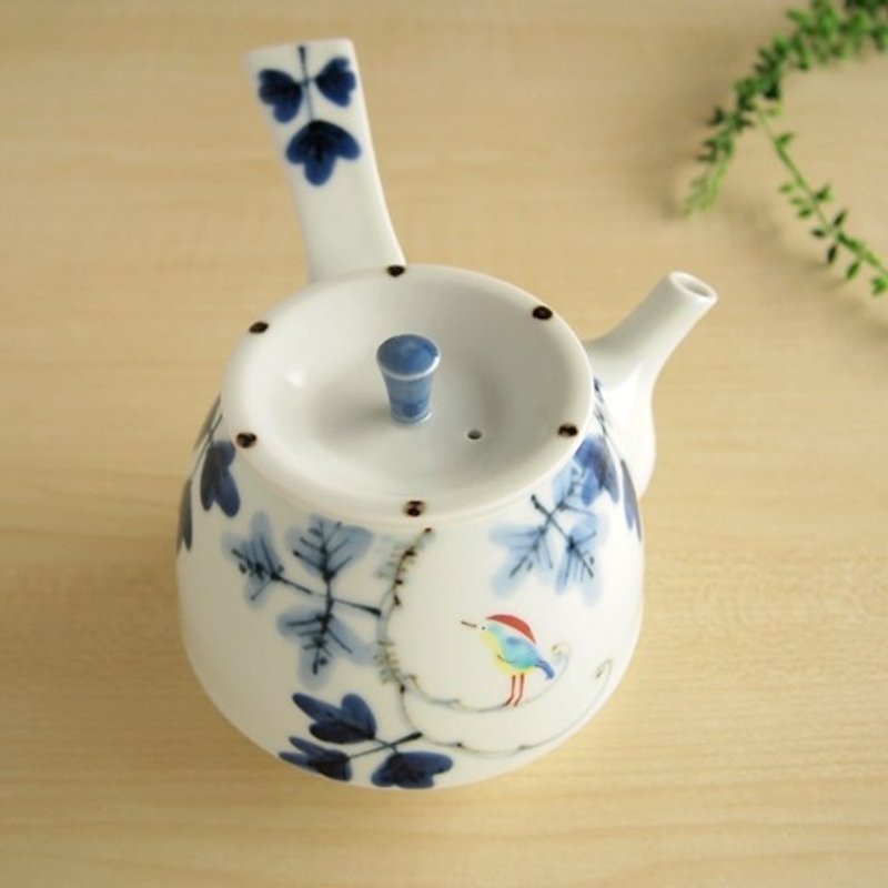 錦鳥とシダ模様　新型急須 - 茶壺/茶杯/茶具 - 陶 