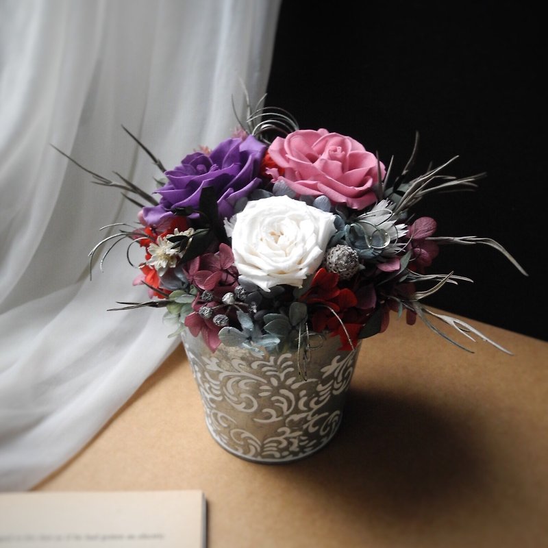 Patti Florist classical vintage pink purple without flower - Dried Flowers & Bouquets - Plants & Flowers Purple