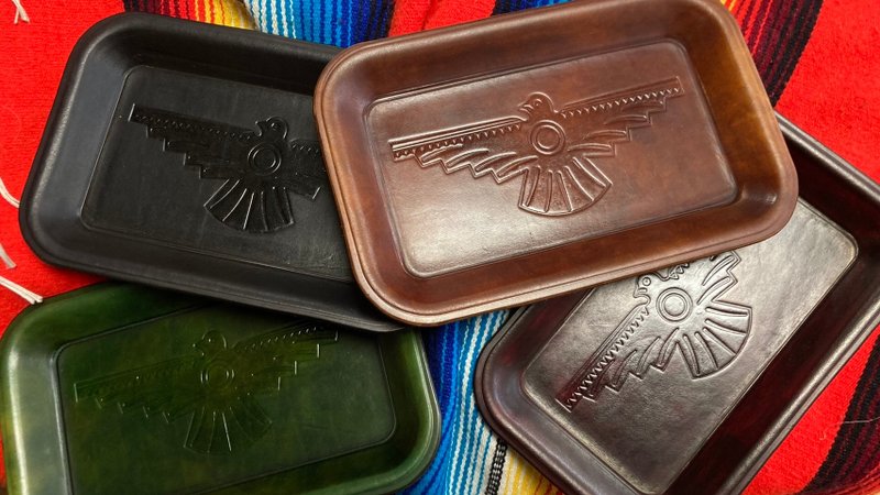 【Shanyu Production】Navajo Thunderbird Leather Tray - Storage - Genuine Leather 